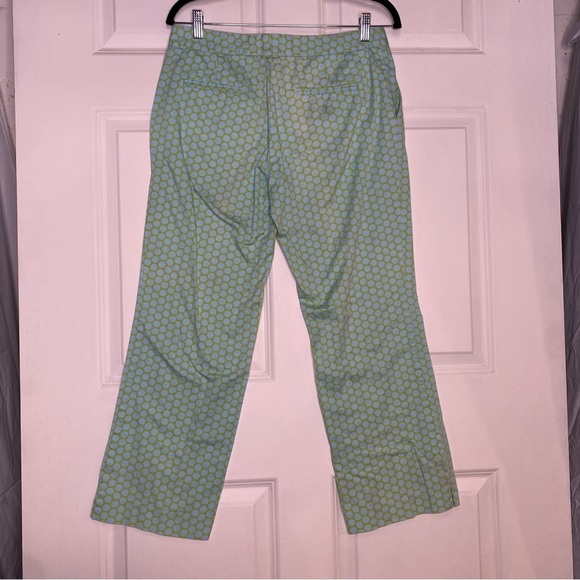 Vintage Skirtin' Around New Canaan CT Blue & Green Circle Print Pants Size 6 - Picture 5 of 7